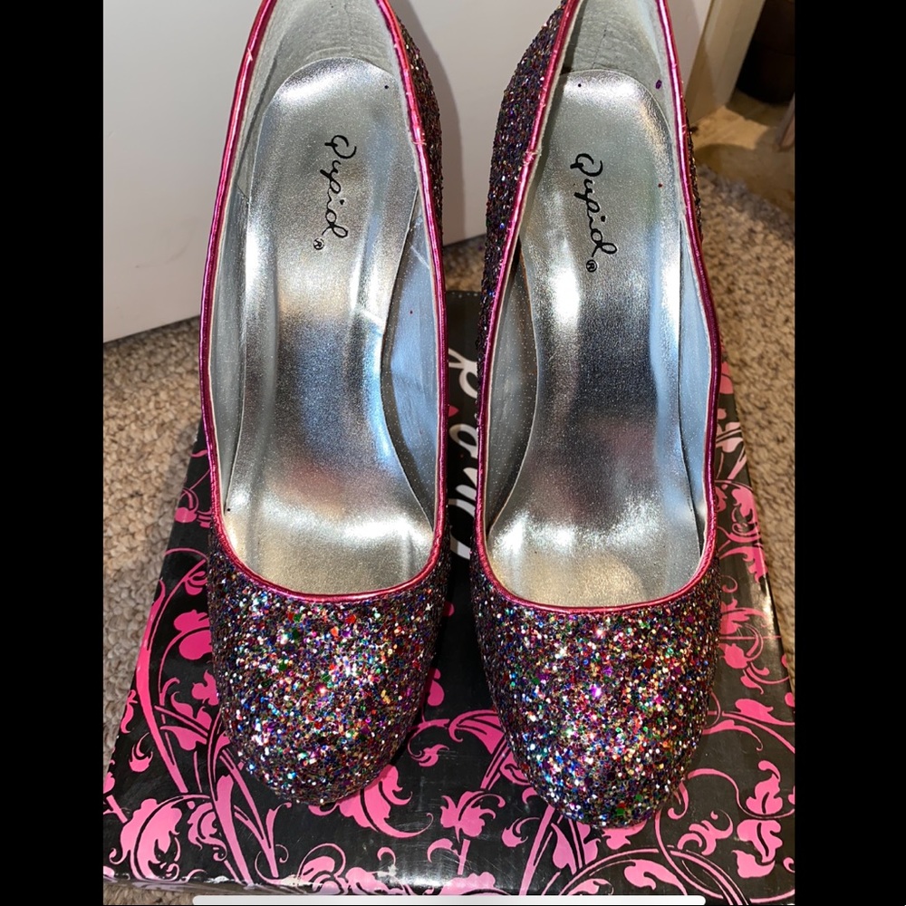 Multi-Color Glitter Heels